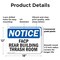 Signmission FACP In Rear Building Trash Room, 18 in W x Rectangle, Plastic OS-2PACK-NS-P-1218-L-12407 - alternate 8